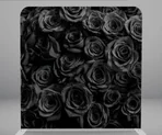 Fondo para cabina de fotos con patrón de rosas negras