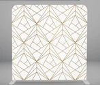 Fondo blanco para cabina de fotos con patrón geométrico dorado