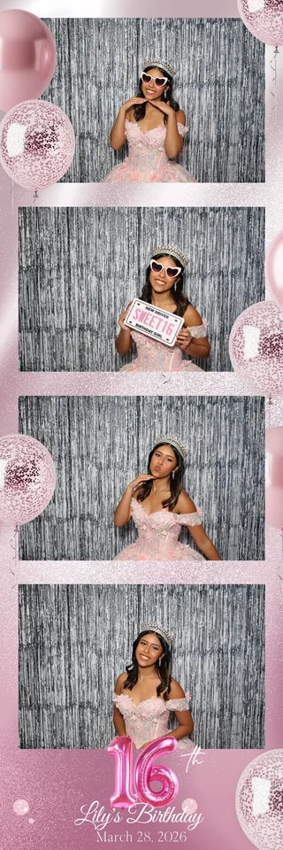 Custom Sweet 16 photo strip from a Photo Booth Houston event